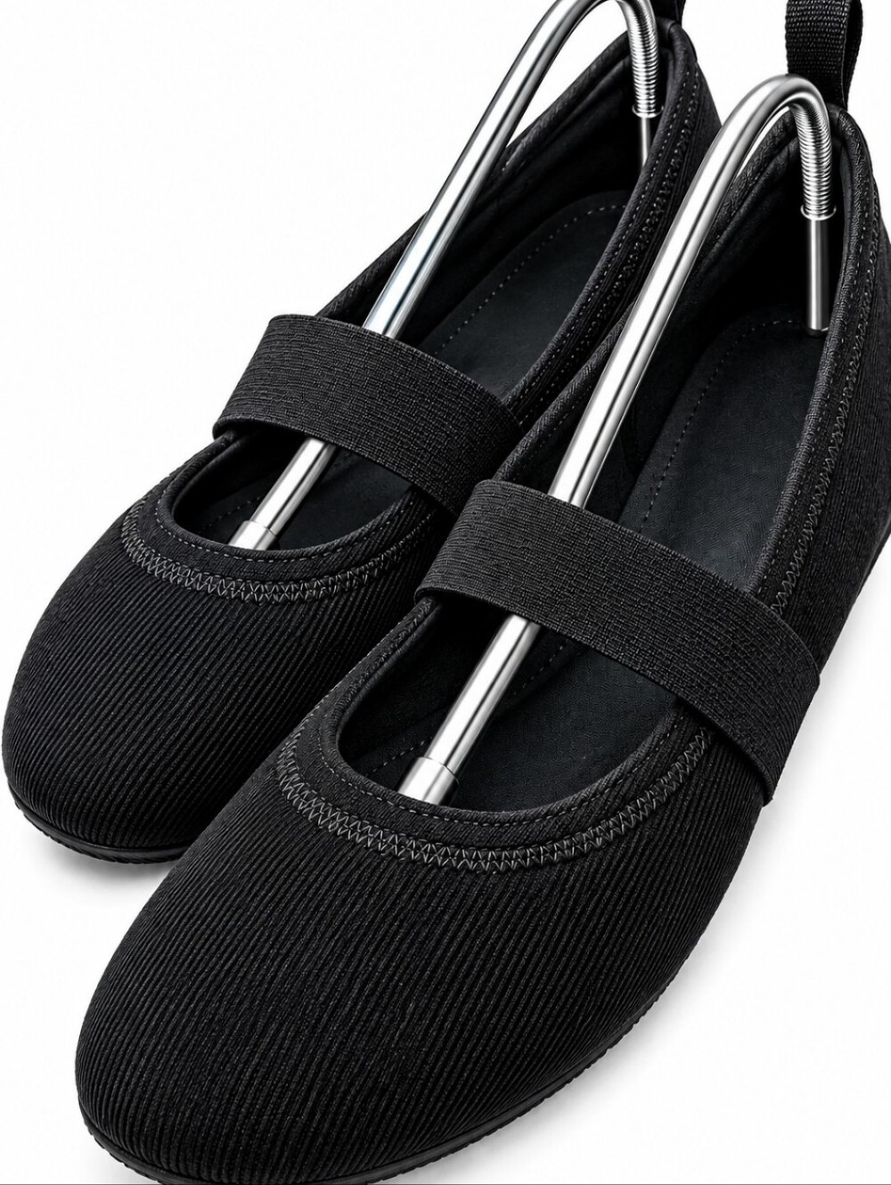 Vintage Faded Glory Corduroy Mary Jane Flats Brown Elastic Strap Comfort Sz8[8E